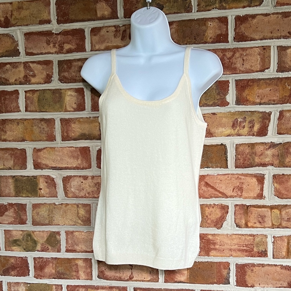 Pure Collection 100% Cashmere Cream Tank Top Sweater. Size 4